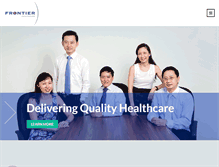 Tablet Screenshot of frontierhealthcare.com.sg